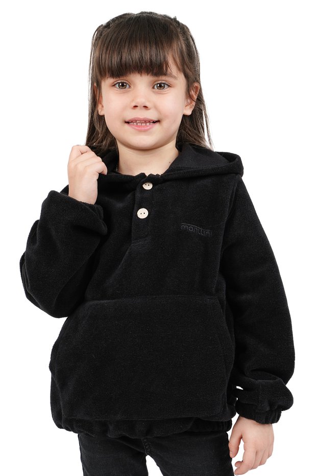 Girl's Hooded Fleece Buttoned Pocket Sweatshirt Cardigan Jacket