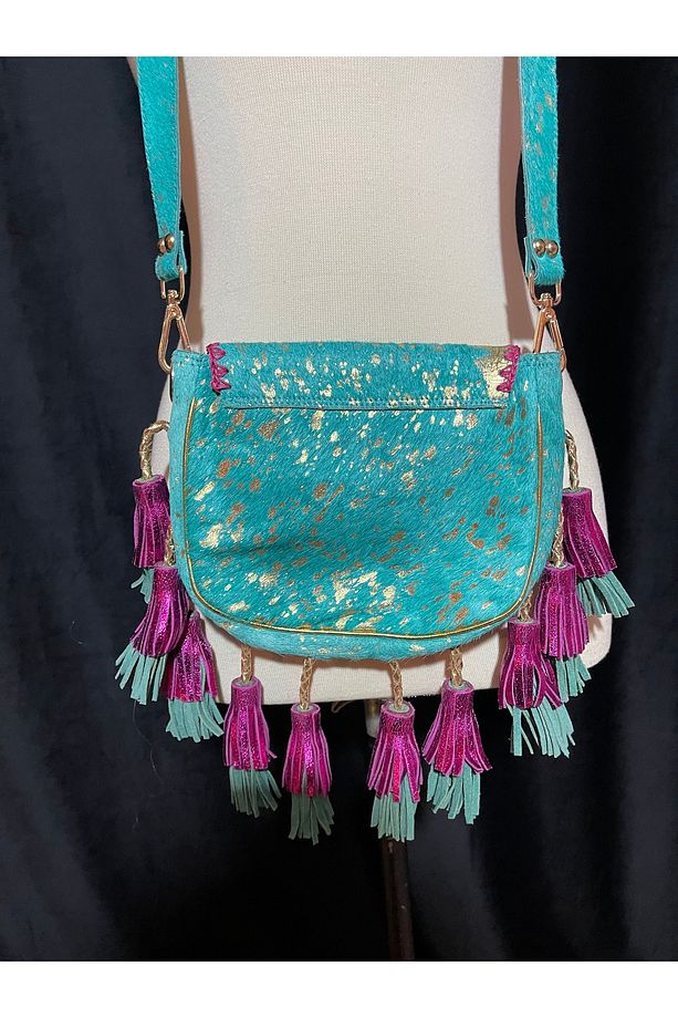 Püsküllü Tay Tüyü Boho Çanta - 7