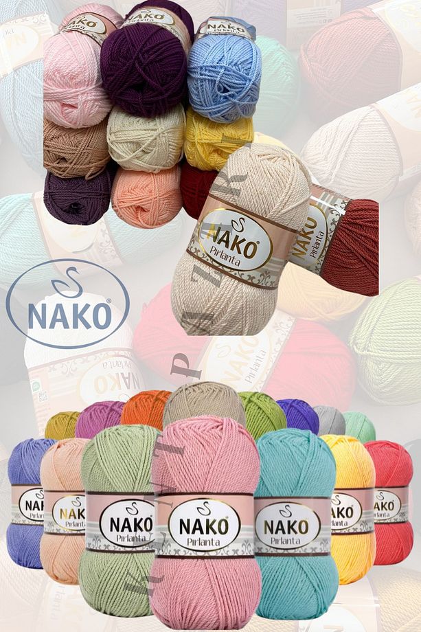 Nako Pırlanta El Örgü İpi Amigurumi İpi 10 Adet Karışık Renkler %100 Premium Mikro Akrilik 225 Metre - 7