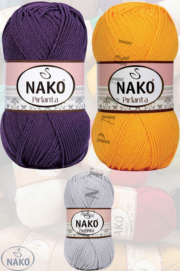Nako Pırlanta El Örgü İpi Amigurumi İpi 10 Adet Karışık Renkler %100 Premium Mikro Akrilik 225 Metre - 6