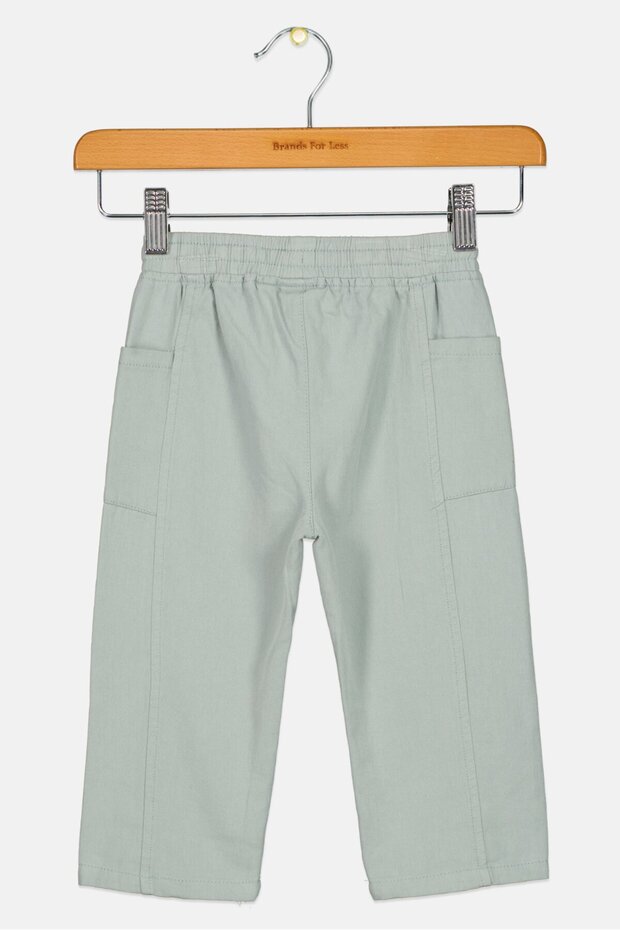 Toddlers Boy Drawstring Plain Shorts, Green - 2