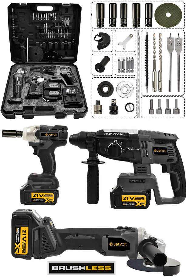 21V 2.0Ah 3 Lü Set Şarjlı Matkap Hilti 2-26mm 450Nm Torklu Vidalama Somun Sıkma Şarjlı Taşla - 1