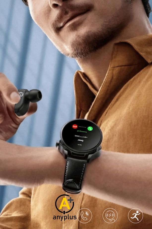 Bluetooth Kulaklıklı 2si 1 Arada Gps/nfc/siri Destekli Deri Kordonlu Watch Akıllı Saat - 3