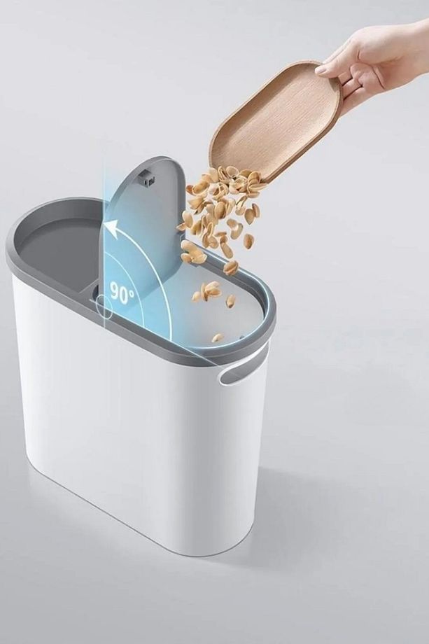 10 Litre Modern Tasarım Çöp Kovası – Banyo, Ofis, Mutfak İçin Hijyenik & Pratik Atık Kutusu, Gri - 4