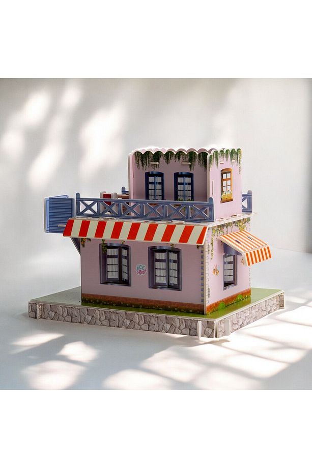 Ice Cream Dükkanı 3 Boyutlu Eğitici Puzzle 3d Kağıt Puzzle Yapboz 33 Parça - 3