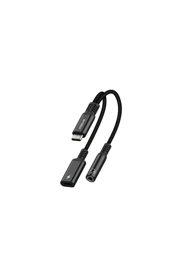 DT40T-TA 3.0A Type-C / Type-C / Aux Dönüştürücü Kulaklık Şarj Dönüştürücü Hasır Kablolu - 1