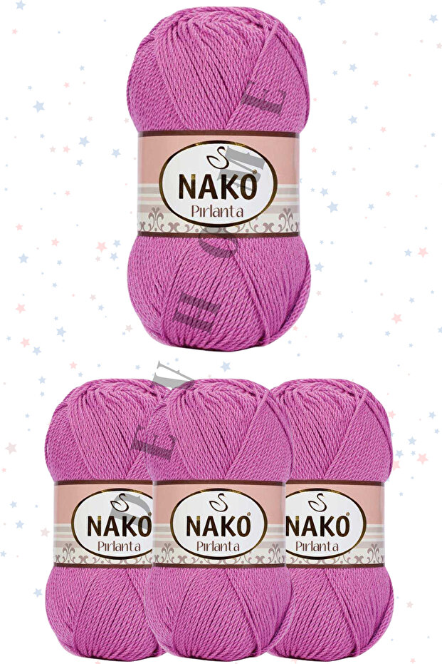 Nako Diamond Hand Knitting Yarn Amigurumi Yarn 4 Pieces Mixed Colors 225 Meters 100% Premium Micro Acrylic