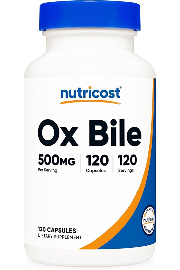 Ox Bile Capsules 500mg Per Serving (120 Capsules) - Gluten Free & Non-GMO