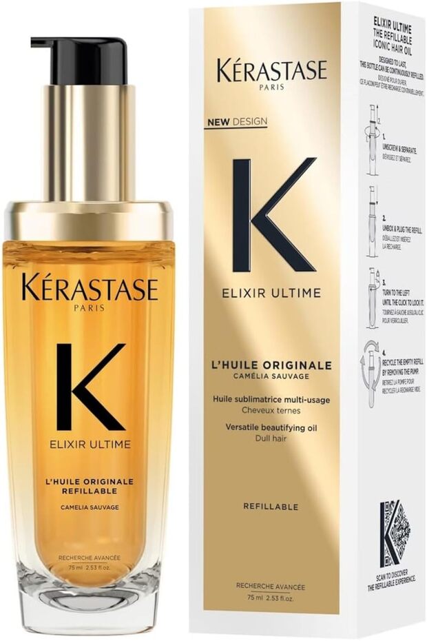 Kérastase | Elixir Ultime, L'Huile Originale زيت الشعر القابل لإعادة التعبئة | زيت متعدد الاستخدامات يترك على الشعر لينعم - 3