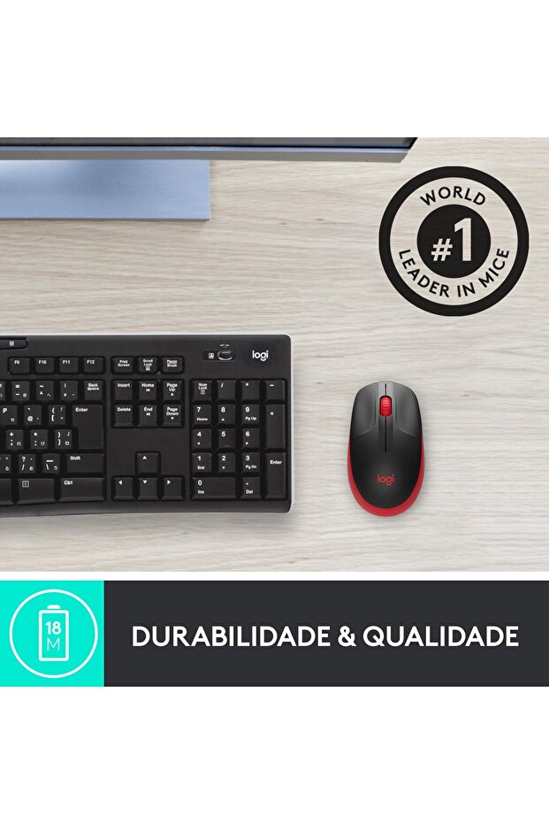 M190 Wireless Mouse, Ambidextrous Curved Design, 18 Months Battery with Saving Mode, USB Re - 4