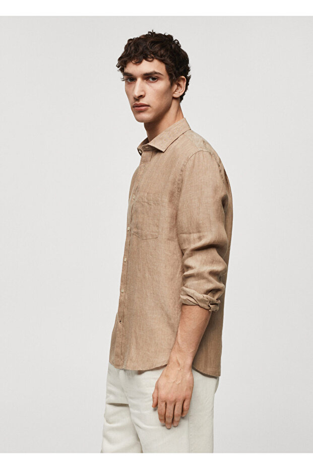 Erkek Bej Gömlek 67035983 - 4