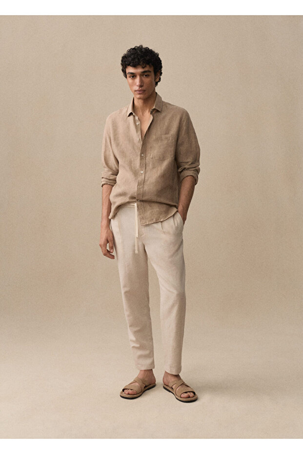 Erkek Bej Gömlek 67035983 - 5