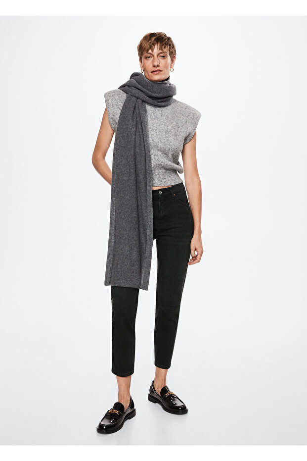 Kadın Siyah denim Pantolon - 12