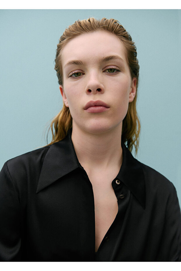 Siyah Kadın  Gömlek 67038653 - 3