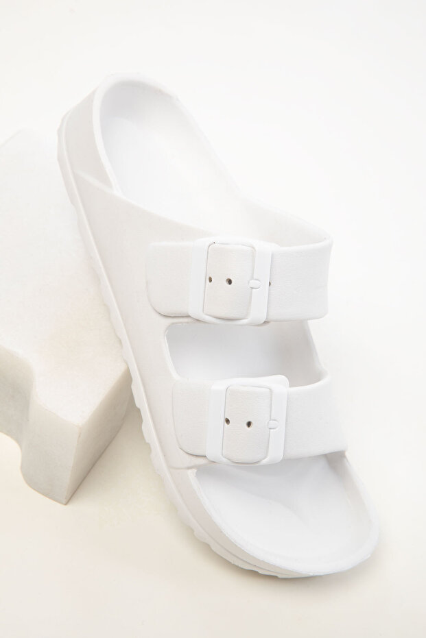 Weiße Unisex-Hausschuhe 16179 - 8