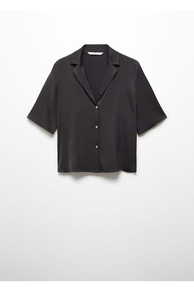 Siyah Kadın Gömlek 67007129 - 7