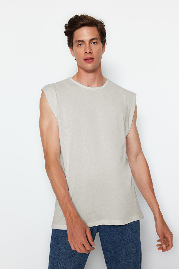 Taş Basic Regular/Normal Kesim %100 Pamuk Kolsuz Atlet/T-Shirt TMNSS20AL0067 - 3