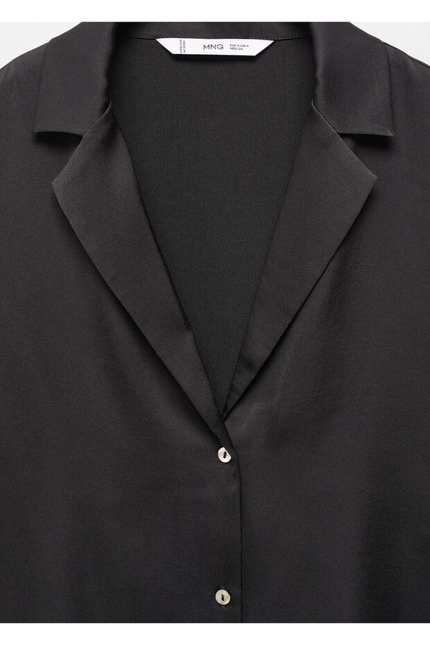 Siyah Kadın Gömlek 67007129 - 4