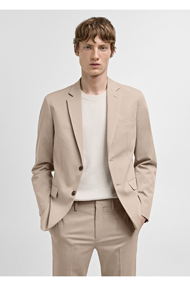 Erkek Bej Blazer Ceket 77110578 - 10