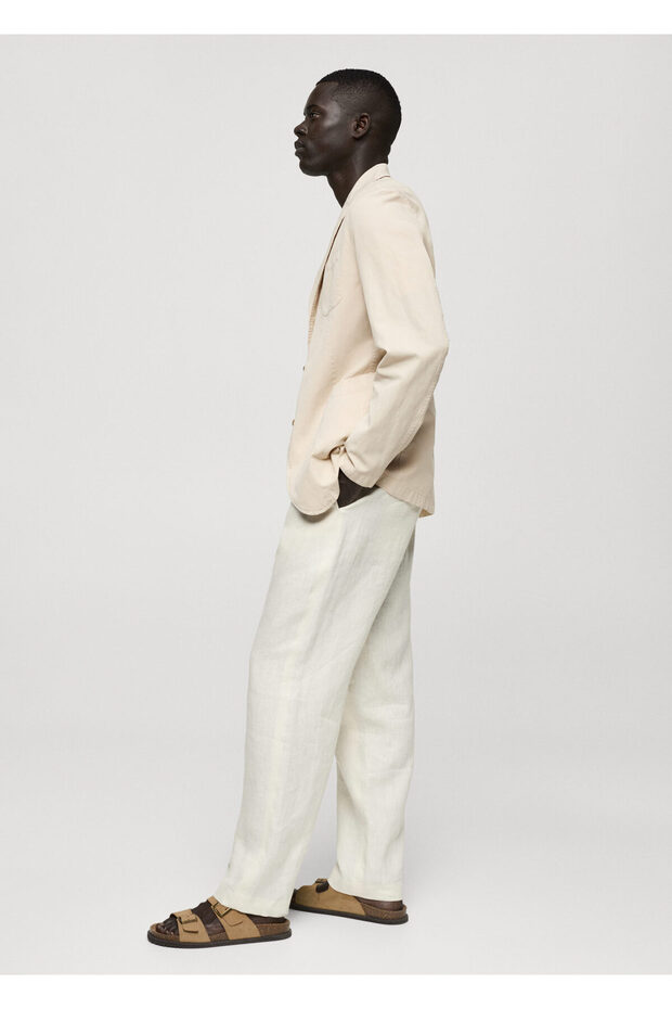 Erkek Bej Blazer Ceket 77110575 - 5