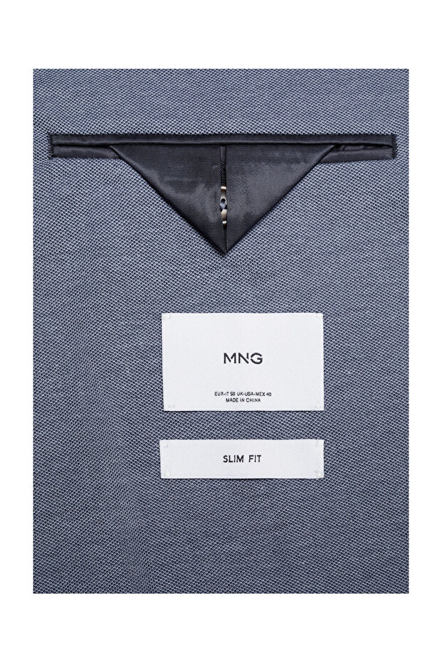 Structured slim fit cotton blazer - 4