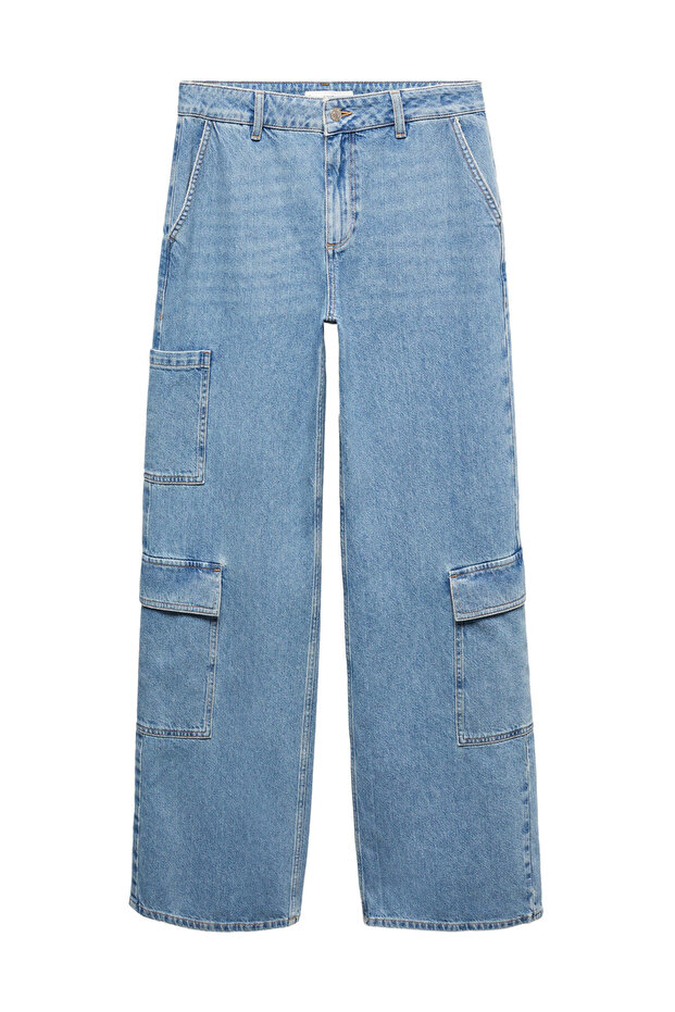 Loose cargo jeans with pockets - 3