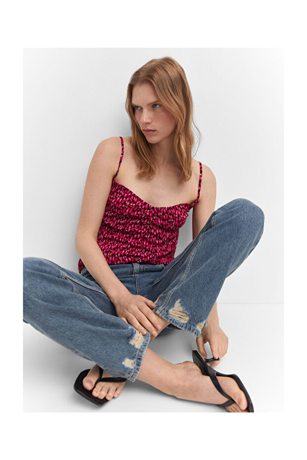 Bedrucktes Rüschenoberteil - 4