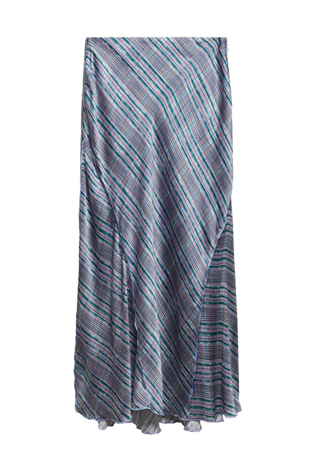 Satin check midi-skirt - 3