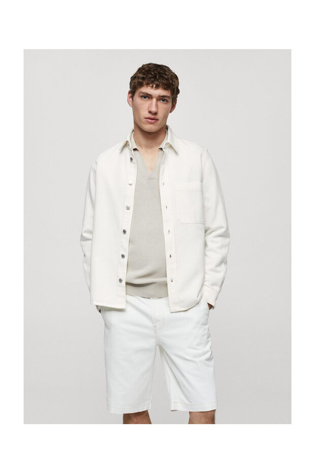 Regular-fit cotton and linen overshirt - 3