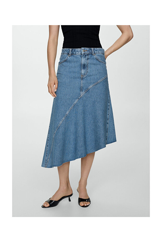 Asymmetrical denim skirt - 9