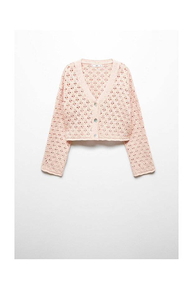 Openwork knit cardigan - 1