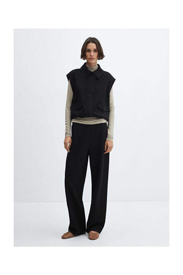 Straight trousers with elastic waist - 7