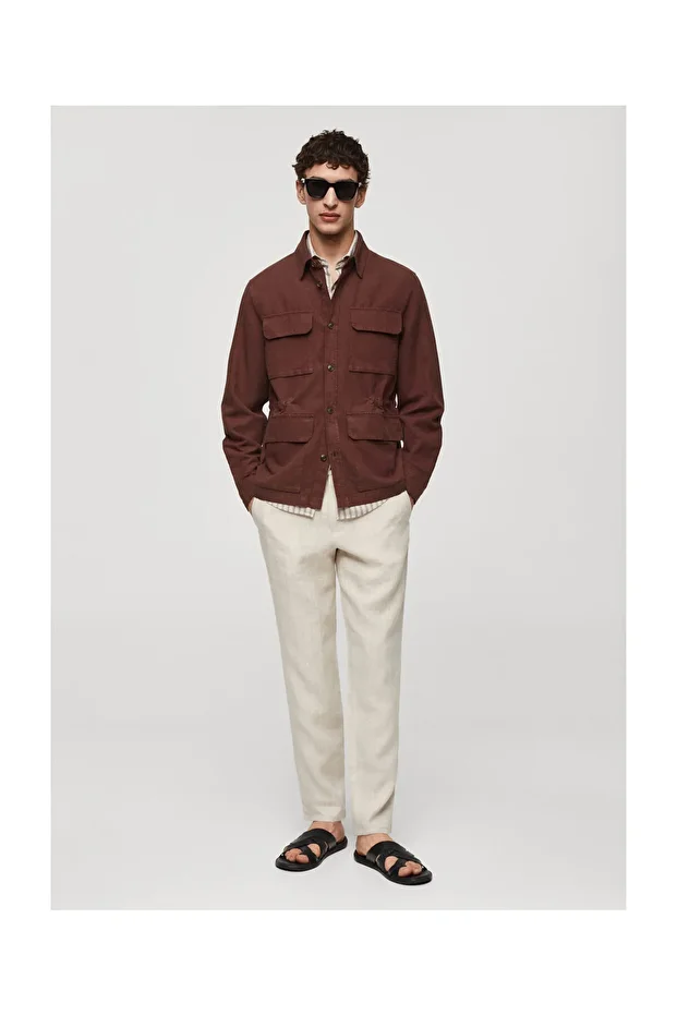 Linen overshirt with pockets - 10