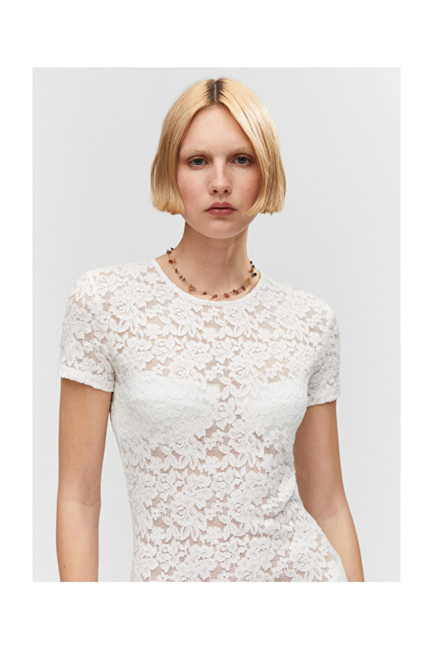 Guipure short dress - 3