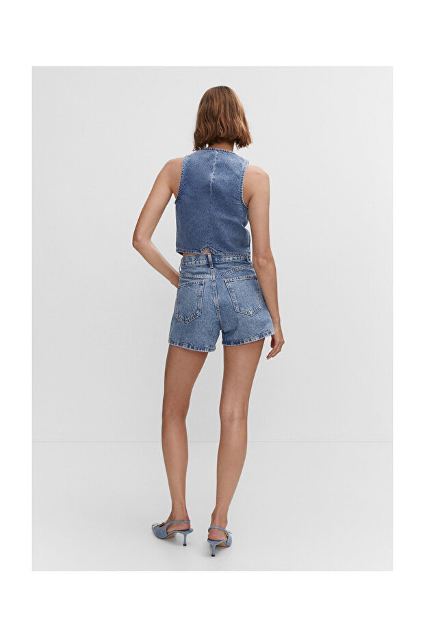 High-rise denim shorts - 6