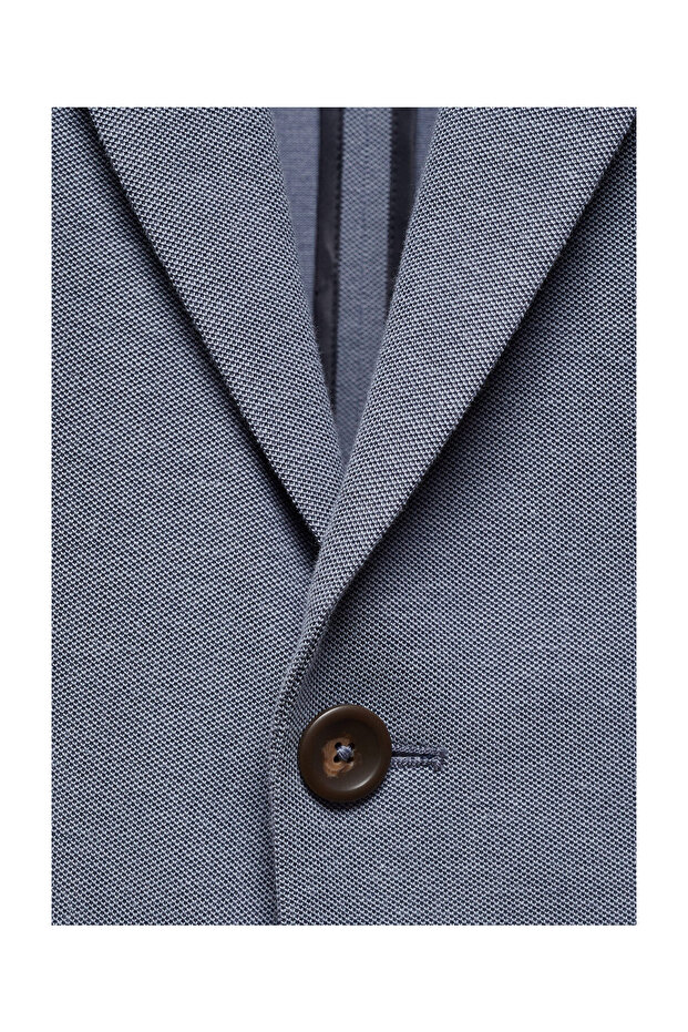 Structured slim fit cotton blazer - 8