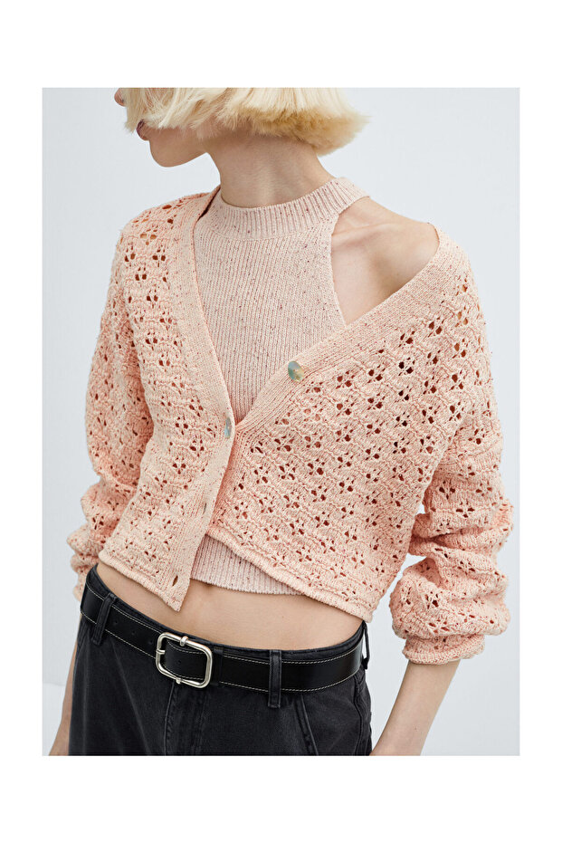 Openwork knit cardigan - 3