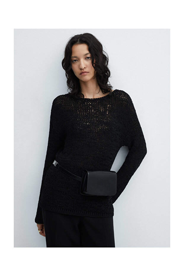 Boat-neck knitted sweater - 8