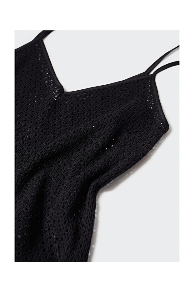 Long openwork knitted dress - 5