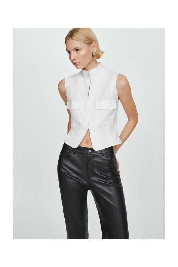 Leather-effect straight trousers - 5