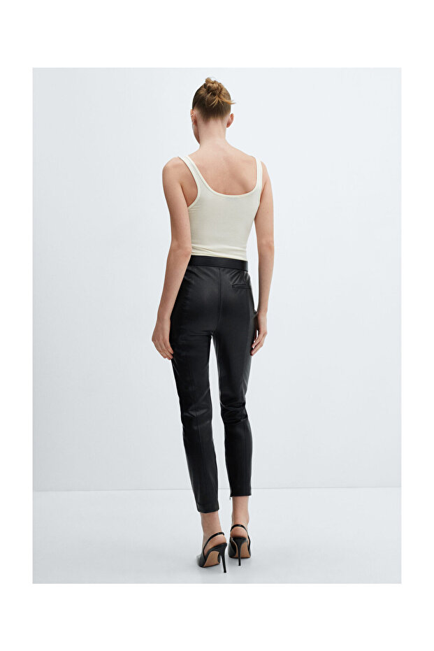 Leather-effect leggings with split hems - 11