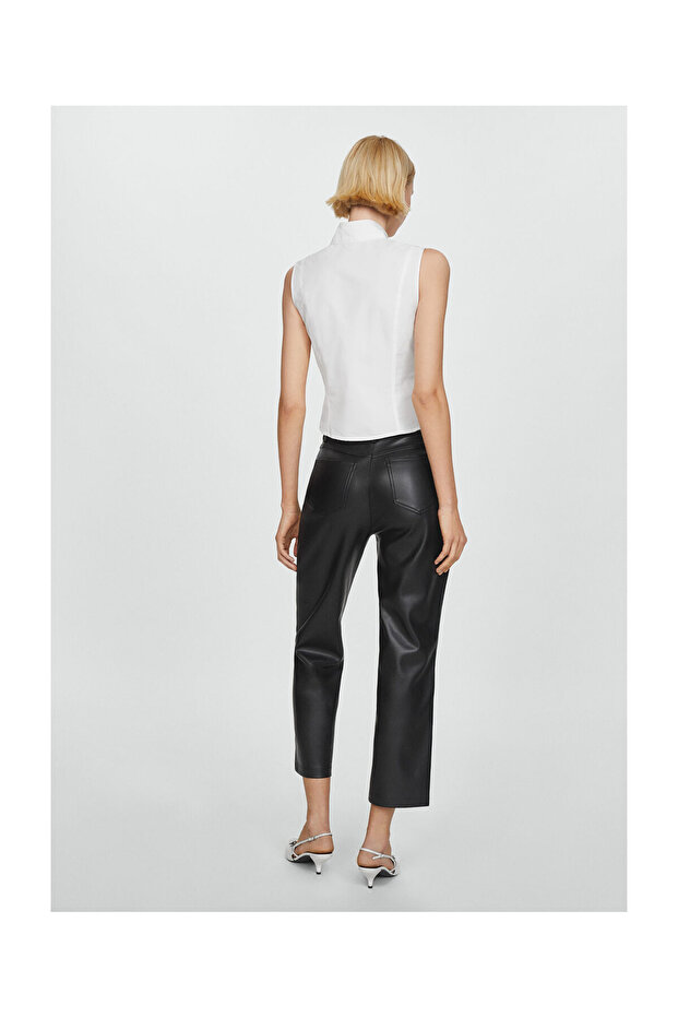 Leather-effect straight trousers - 11