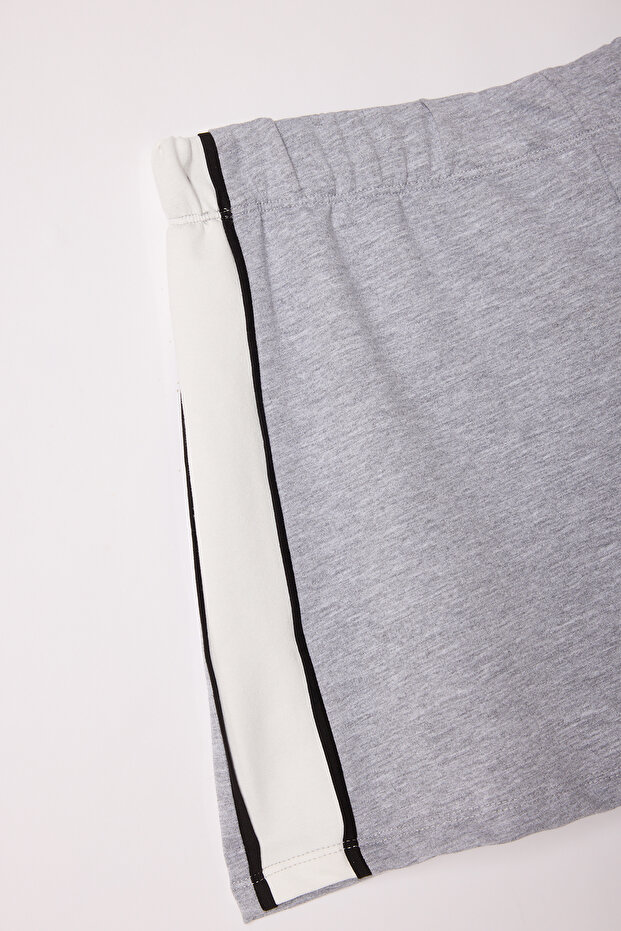 Gri Melanj Renk Bloklu Mini Şort & Bermuda TWOSS25SR00063 - 6