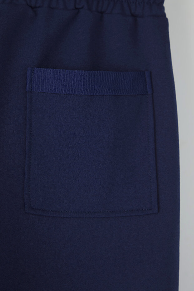 Indigo Regular/Normal Kesim Orta Boy Lastik Belli Bağcıklı Duble Paça Şort TMNSS21SR0046 - 16