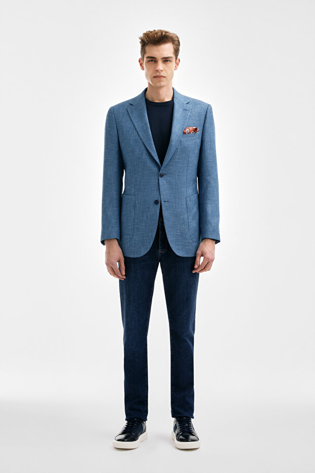 MAVİ DÜĞMELİ CEKET - 5