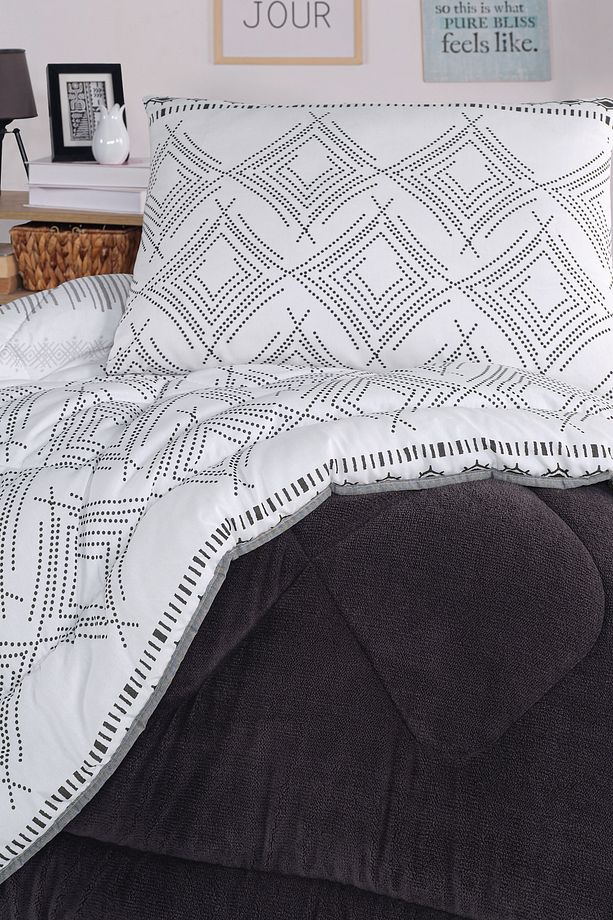 Tek Kişilik Comfort Set Yeni Nesil Wellsoft Yorganlı 2 Parça Lima Antrasit - 2