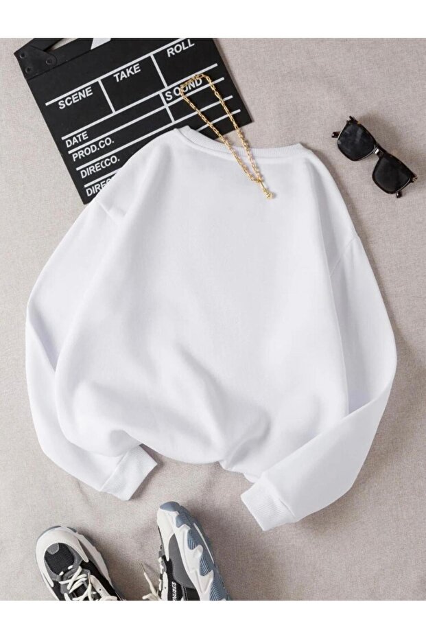 OVERSIZED GIANTS PRINTED BICYCLE COLLAR BASIC SWEATSHIRT - 2