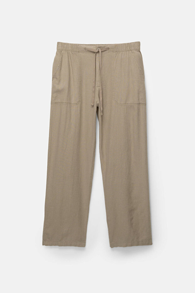 Keten karışımlı jogger pantolon - 6