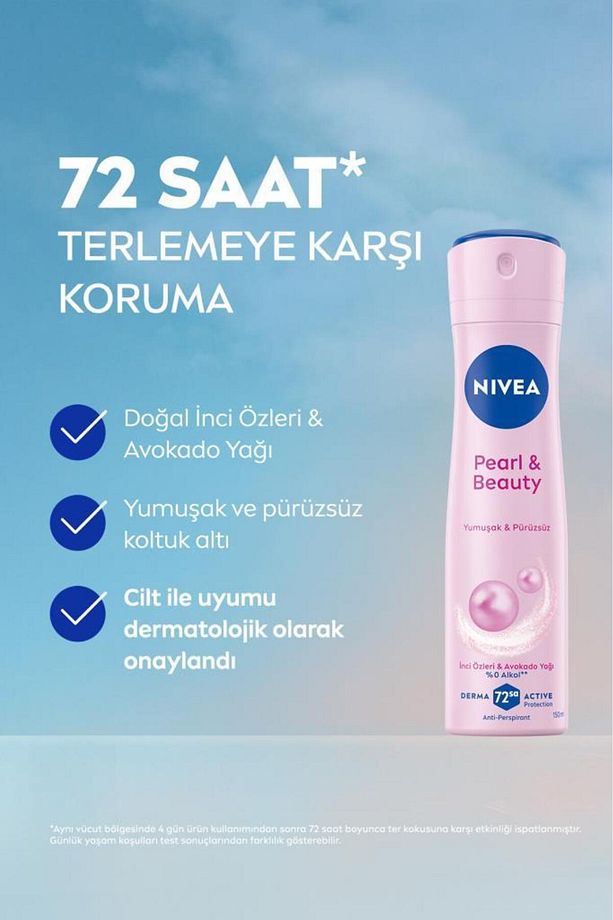 Kadın Sprey Deodorant Pearl&Beauty 150ml,72 Saat Anti Perspirant Koruma, Pürüzsüz Koltuk Altı - 3