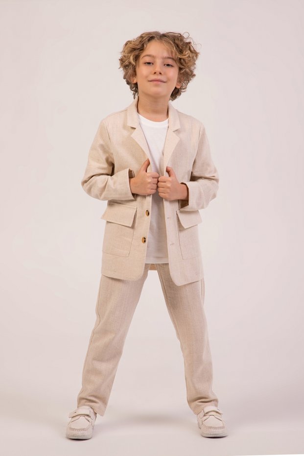 7-11 Years Old Cotton Boy's Sports Suit with Jacket